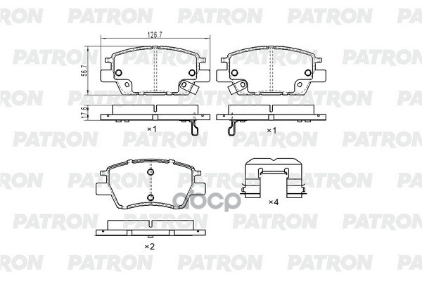 Колодки тормозные дисковые пер. CHEVROLET Bolt  Cruze  Malibu  Volt 16- PBP289 PATRON арт. PBP289