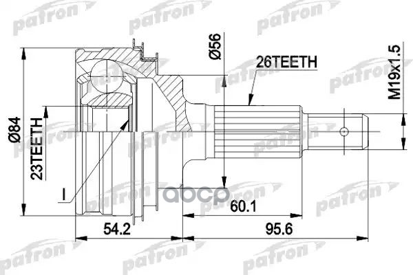 Шрус Наружн К-Кт 26X56x23 Toyota: Carina Ii -85, Corolla Ii 83-91 PATRON арт. PCV1030