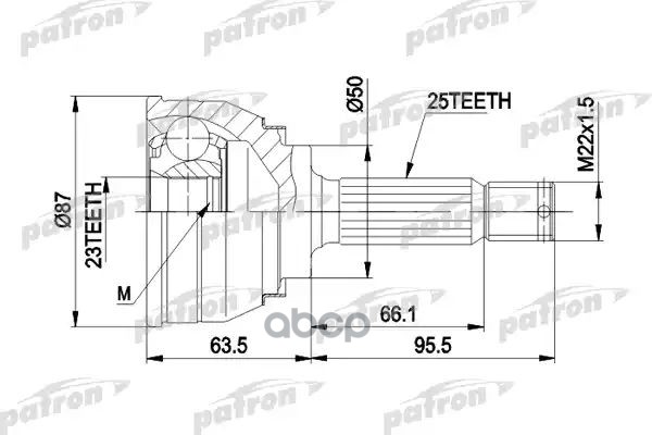 Шрус Наружн К-Кт 25X50x23 Mitsubishi: Colt /Lancer -89 PATRON арт. PCV1048