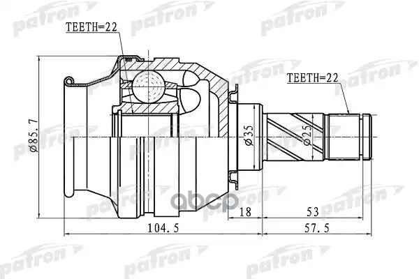 Шрус Внутренний 22X35x22 Opel Astra H 04- PATRON арт. PCV1058