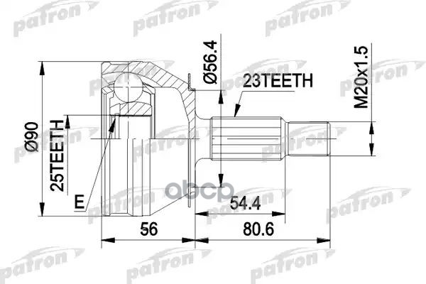 Шрус Наружн К-Кт 23X56.3x25 Renault: 18 78 - 86, 18 Variable 79 - 86, 20 75-83, 21 Седан 86 - 94, 25 84-93, 30 75-86, Espace ...