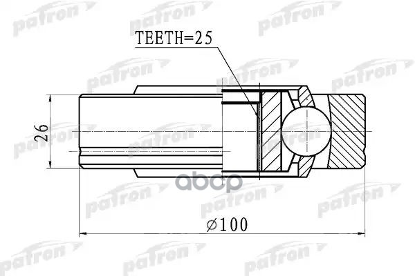 Шрус Внутренний Задний 26X100x25t Bmw X5 E53 99-05 PATRON арт. PCV1094