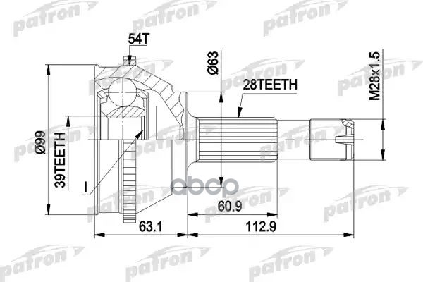 Шрус Наружн К-Кт Fiat: Ducato 10-14Q С Abs 1.94-, Citroen: Jumper 10-14Q С Abs 94-, Peugeot: Boxer 10-14Q C Abs 94- PATRON ар...