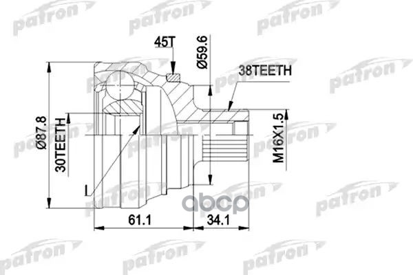ШРУС PCV1140 (301954) PATRON арт. PCV1140