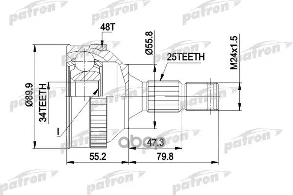 Шрус Наружн К-Кт Citroen: Xantia 1.8/2.0 93-98 PATRON арт. PCV1176