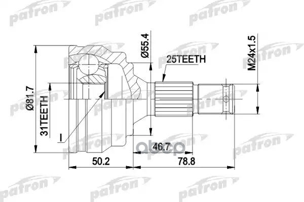 Шрус Наружн К-Кт 25X55x31 Peugeot: 405 Ii 92-95, 405 Ii Break 92-96 PATRON арт. PCV1259