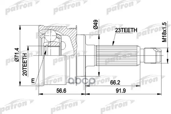 Шрус Наружн К-Кт 23X49x20 Suzuki: Alto Iii 94-02 PATRON арт. PCV1361