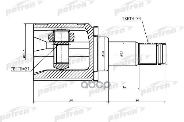 Шрус Внутренний Левый 24X50x27 Toyota Camry Acv30/Mcv30 01-06 PATRON арт. PCV1427