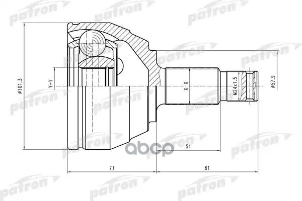 Шрус Наружн К-Кт 27X58x29 Fiat: Ulysse02-, Lancia: Phedra 02- PATRON арт. PCV1495