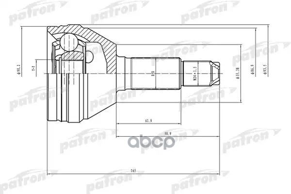 ШРУС наружный 28x55.4x32 CHEVROLET EPICA (V250V200) 03-  PCV1498 PATRON арт. PCV1498