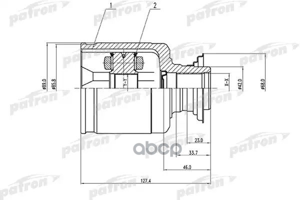 ШРУС внутренний правый 29x42x35 HONDA PILOT YF4 09-  PCV1512 PATRON арт. PCV1512