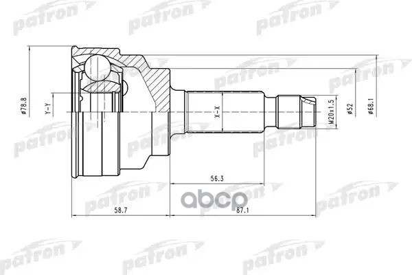 Шрус Наружн К-Кт 24X52x22 Kia: Rio 00-05 PATRON арт. PCV1518