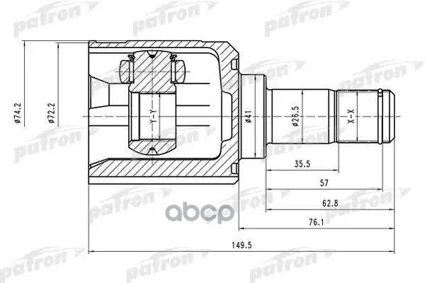 Шрус Внутренний Правый 25X41x29 Mitsubishi Lancer Cs 00-09 PATRON арт. PCV1528