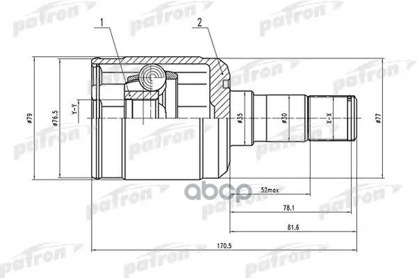 Шрус Внутренний Левый 28X35x30 Mazda 626 Gf 97-02 PATRON арт. PCV1531