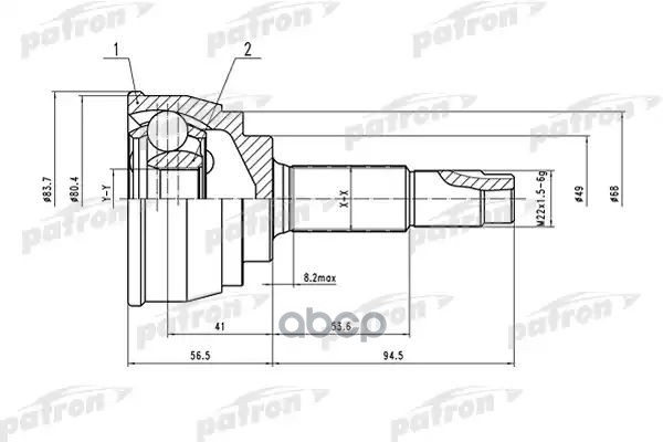Шрус Наружный 25X49x29 Nissan Micra March K12 02- PATRON арт. PCV1535
