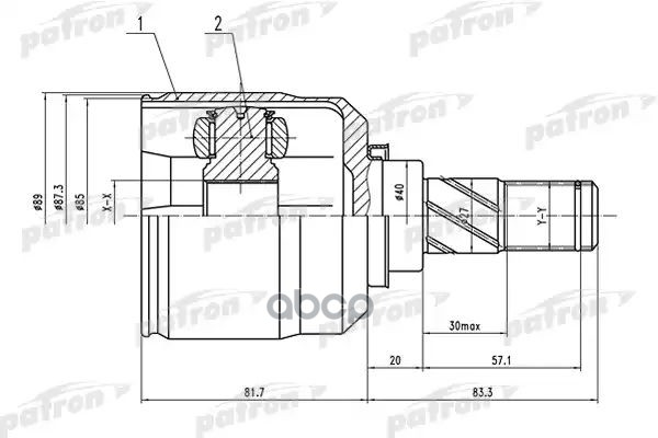 Шрус Внутренний Правый 25X40x23 Nissan Almera Tino (V10m) 00-05 PATRON арт. PCV1546