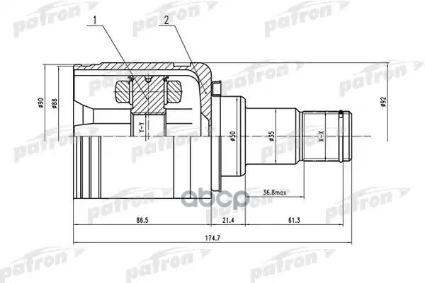 ШРУС внутренний левый 27x50x24 TOYOTA CAMRY ACV30MCV30 01-06  PCV1570 PATRON арт. PCV1570