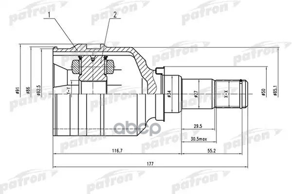 Шрус Внутренний 23X34x22 Toyota Corolla Ae110/Ee110/Ce110 95-01 PATRON арт. PCV1575