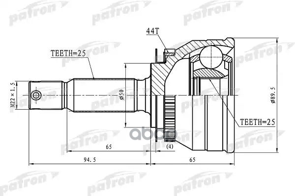 Шрус Наружный С Кольцом Abs 25X50x25 Abs:44t Hyundai Matrix I (Fc) 1.5 Crdi [D4fa] 102 Л.с. Дизель 2004 — 2005 PATRON арт. PC...