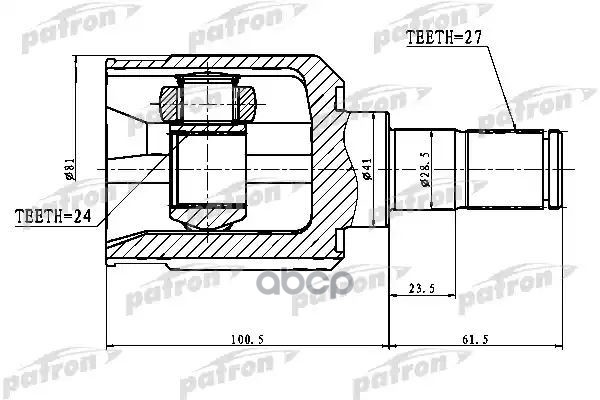Шрус Внутренний Левый 27X41x24 Kia Sportage 04-10 PATRON арт. PCV1775