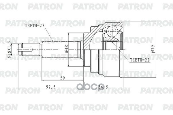 Шрус Наруж.  (Без Abs !!!) 23X48x22 Nissan Micra Ii 92-03 PATRON арт. PCV1894