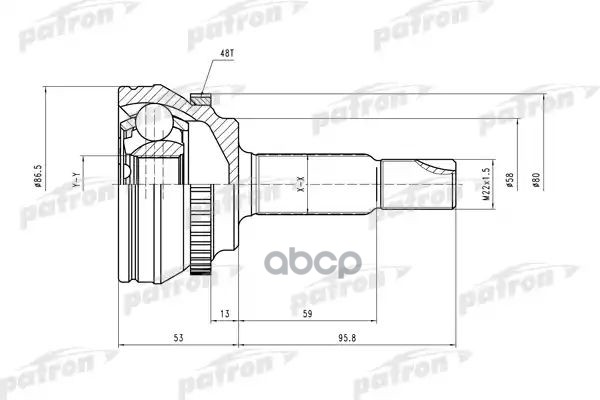 Шрус Наружн К-Кт [A:26, B:24, Abs:48] Toyota: Corolla 01-04 PATRON арт. PCV2131