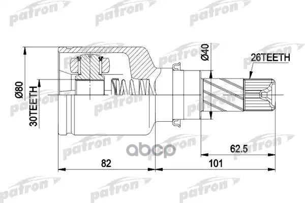 Шрус Внутр Лев Передн К-Кт [A:26, B:30, D:80, L:183] Renault: Safrane Ii 96-00, 2.0,2.5 Мкпп PATRON арт. PCV3032