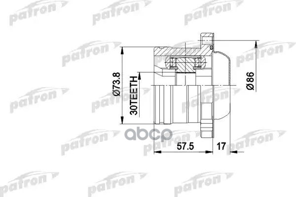 Шрус Внутр Лев/Прав К-Кт Vw: Jetta /Bora 98-  Акпп Кроме 2.8V6 PATRON арт. PCV5002