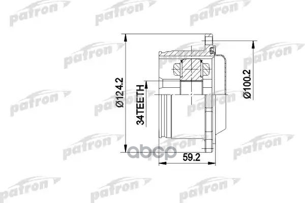 Шрус Внутр К-Кт [B:34, D:124.2, 8Мм Под Болт] Wv: Passat В4/B3 Акпп, Audi: 80 B4 Акпп PATRON арт. PCV5006