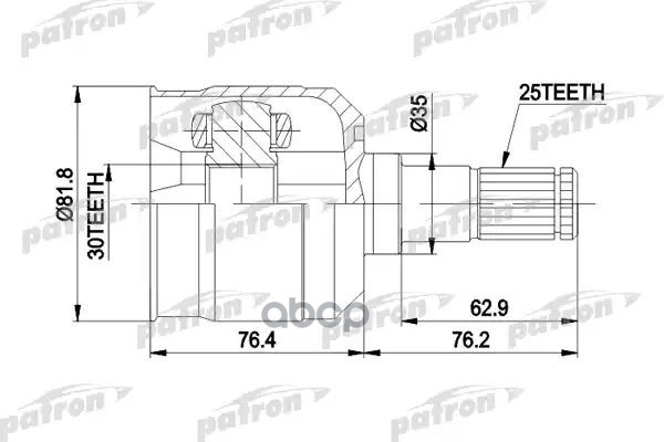 Шрус Внутренний 25X35x30 Mitsubishi: Space Wagon 82-86, Galant 94-97 PATRON арт. PCV5009