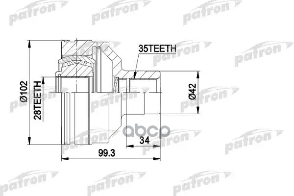 Шрус Внутр Прав Передн К-Кт Vw: Sharan 1.9Tdi Ркпп И С Abs 95-, Ford: Galaxy 1.9Tdi Ркпп И С Abs 95-, Seat: Alhambra 1.9Tdi Р...
