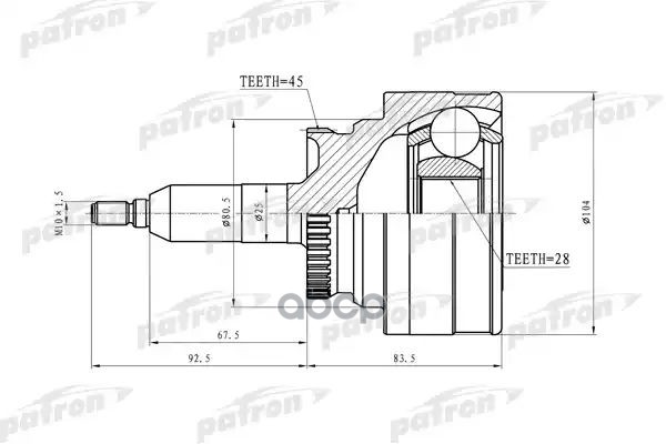 Шрус Наружн Ford: Expedition 03-05, F-150 03-05  Lincoln: Navigator 03-05 4Wd PATRON арт. PCV8748