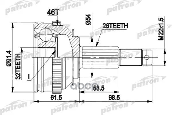 ШРУС наружн компл. PCV9491 PATRON арт. PCV9491