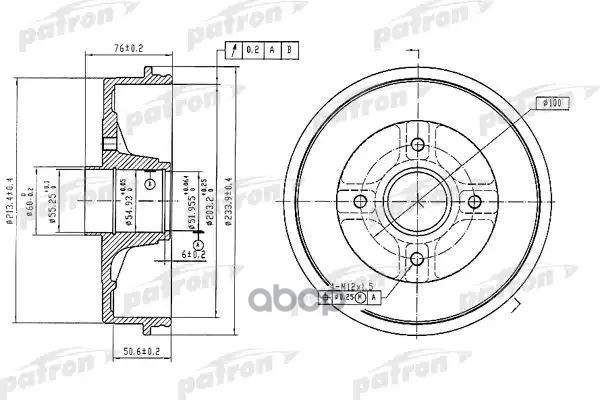 Барабан Тормозной Задн Renault: Kangoo 98-, Kangoo Express 98- PATRON арт. PDR1353