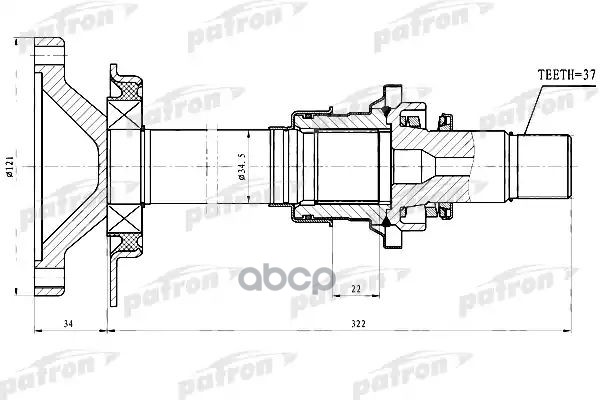 Вал Приводной Фланцевый + Вал Внутреннего Шруса От Кпп Прав Vw: Sharan 00-, Ford: Galaxy 00-, Seat: Alhambra 00-  Oe: 02N4093...