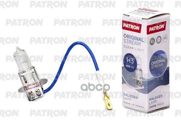 Лампа Галогенная H3 12V 55W Pk22s PATRON арт. PLH31255