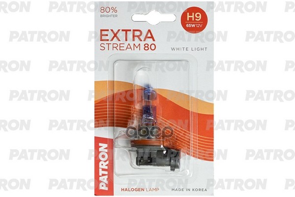 Лампа Галогенная Блистер 1Шт H9 12V 65W 3500K Pgj19-5 Extra Stream 80 (+80% Яркости, Белый Свет, +40М Светового Потока) Сдела...