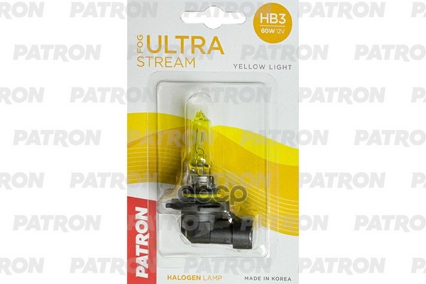 Лампа Галогенная Блистер 1Шт Hb3 12V 60W 2800K P20d Fog Ultra Stream (Желтый Свет, Отличная Видимость В Любую Погоду) Сделано...