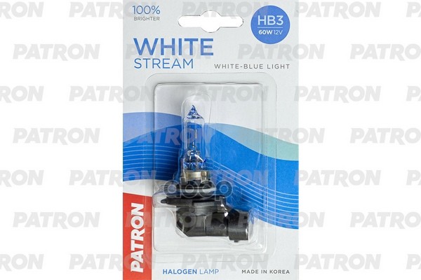 Лампа Галогенная Блистер 1Шт Hb3 12V 60W 3800K P20d White Stream (+100% Яркости, Яркий Белый Свет, +50М Светового Потока) Сде...