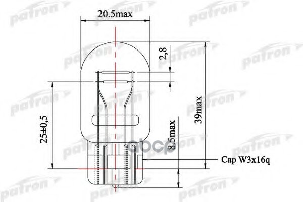 Лампа Накаливания (10Шт В Упаковке) W21/5W 12V Nva Cp W3x16q Original Stream (Оригинальные Параметры) Сделано В Корее PATRON ...