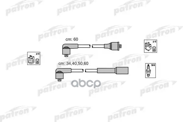 Комплект проводов зажигания SEAT: CORDOBA 93-99, IBIZA II 93-99, TOLEDO I 91-99, VW: GOLF II 86-91, PSCI1015 PATRON арт. PSCI...
