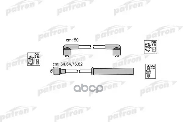 Комплект Проводов Зажигания Fu6 Ford: Transit 85-92, Transit 91-94, Scorpio 85-88, Granada 85-88, Sierra 88-93 PATRON арт. PS...