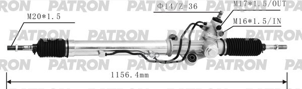 Рейка рулевая гидравлическая TOYOTA  LAND CRUISER 100 (J100) 1998- PSG3187 PATRON арт. PSG3187