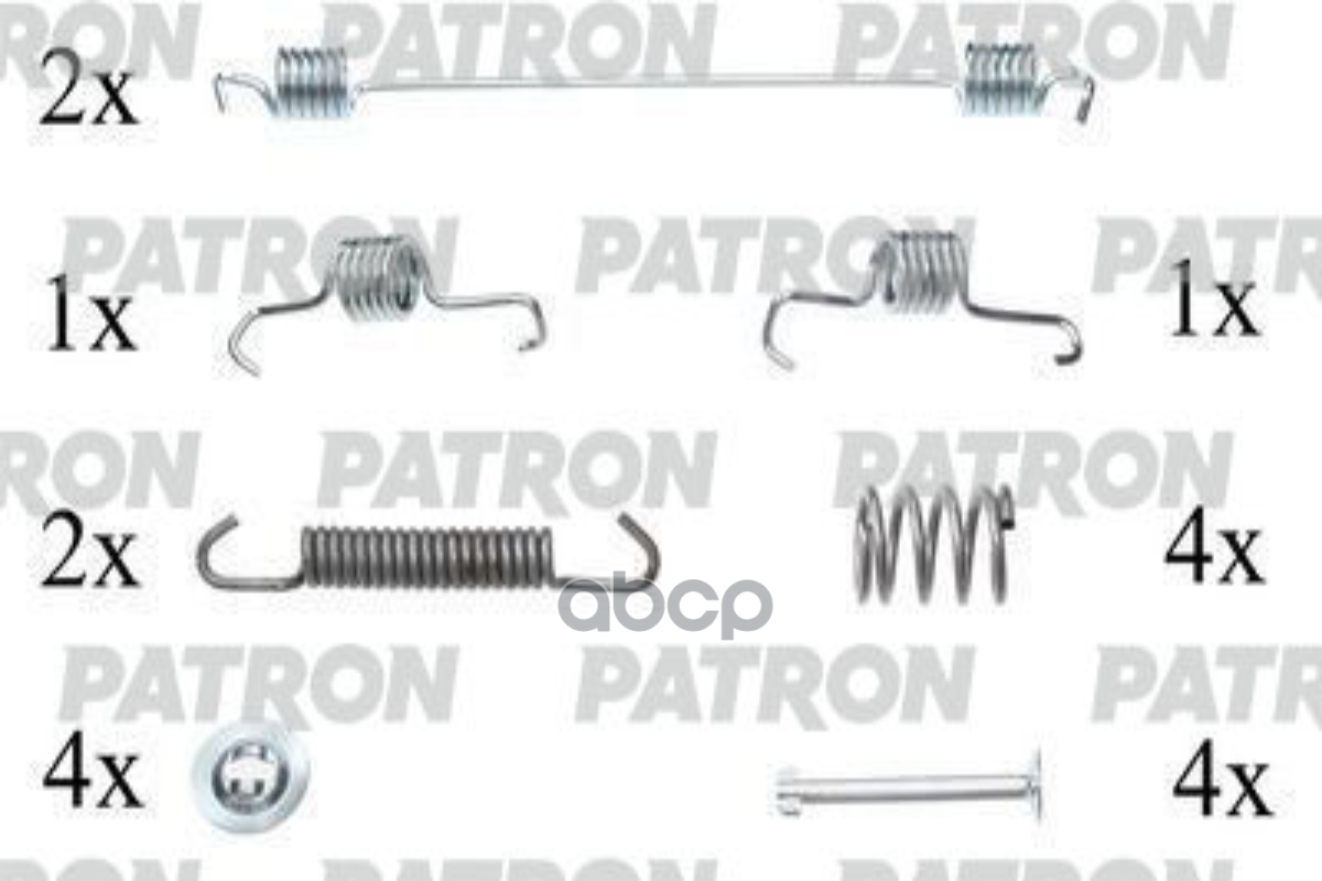Комплект монтажный тормозных колодок барабанных RENAULT: CLIO II 98-, PSRK0094 PATRON арт. PSRK0094