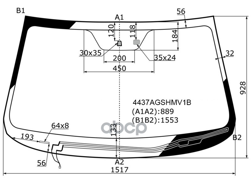 Стекло Лобовое (Обогрев Щеток/ Датчик Дождя) Kia Sorento 09-13 PILKINGTON арт. 4437AGSHMV1B