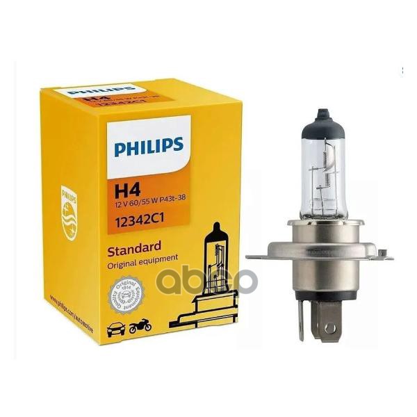 Лампа 12V H4 60/55W 1815lm P43T-38 4300K PHILIPS Original 1 шт. картон 12342C1 Philips арт. 12342C1