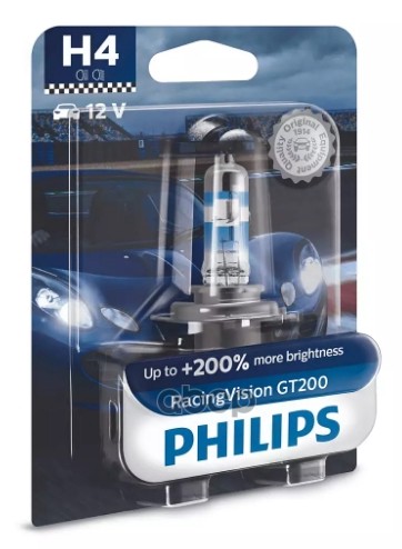 Лампа H4 12342 Racing Vision Gt200 B1 Philips арт. 12342RGTB1