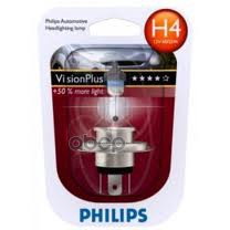 Лампа галогеновая головного света H4 P43t 3250K Vision Plus 12V 60/55W Блистер 1 шт Philips арт. 12342VPB1