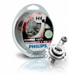 Лампа Philips H4 12V 60/55W P43t VISIONPLUS (set-2 шт.) Philips арт. 12342vps2