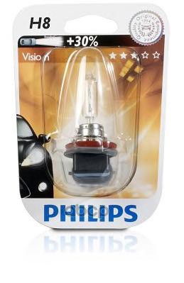 Лампа галогеновая головного света H8 PGJ19-1 3200K Vision 12V 35W Блистер 1 шт Philips арт. 12360B1